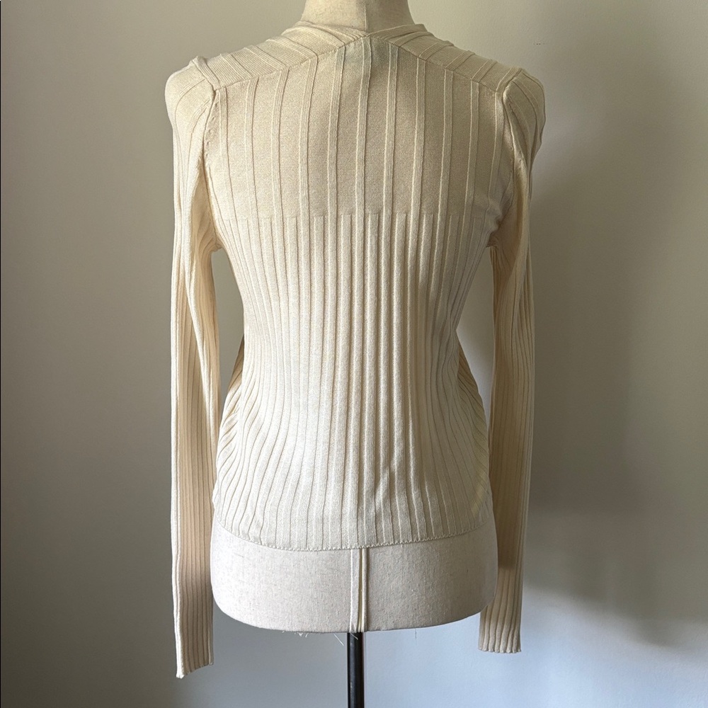 Mango Cream Ribbed Knit Sweater - Picture 4 of 6